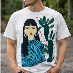 Bijou Karman Short Sleeve T Shirt Mens Artist Artsy 100%‎ Cotton White Small